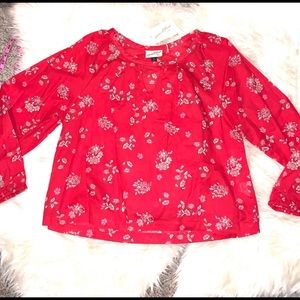 Universal Thread red floral blouse size M